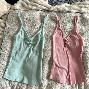 Rue 21 pink and blue tanks